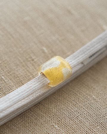 田上惠美子 硝子の帯留 「光」  ガラス・金箔・銀箔の画像