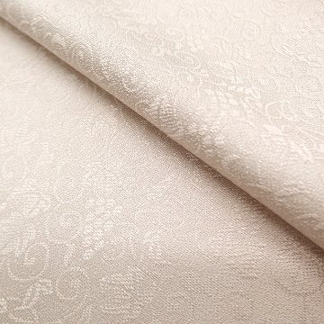 ＜お仕立て代込＞京都丹後の機屋×千成堂着物店 「葡萄唐草 伊予生糸 一尺三分着尺」 桜鼠（色無地）の画像