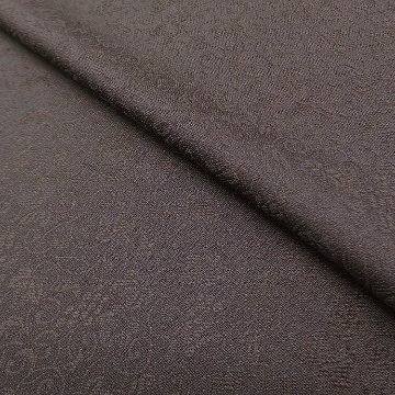 ＜お仕立て代込＞京都丹後の機屋×千成堂着物店 「葡萄唐草 伊予生糸 一尺三分着尺」 鳶茶色（茶がかった紫系・色無地）の画像