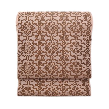 ＜お仕立て代込＞洛風林 「名物高麗錦」 高麗織（こまおり）塩蔵繭糸 九寸名古屋帯 退紅色の画像