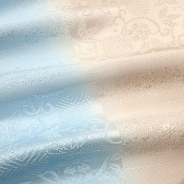 衿秀 帯揚げ 唐織たてぼかし 練色と白藍＜即日発送可＞の画像