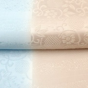 衿秀 帯揚げ 唐織たてぼかし 練色と白藍＜即日発送可＞の画像