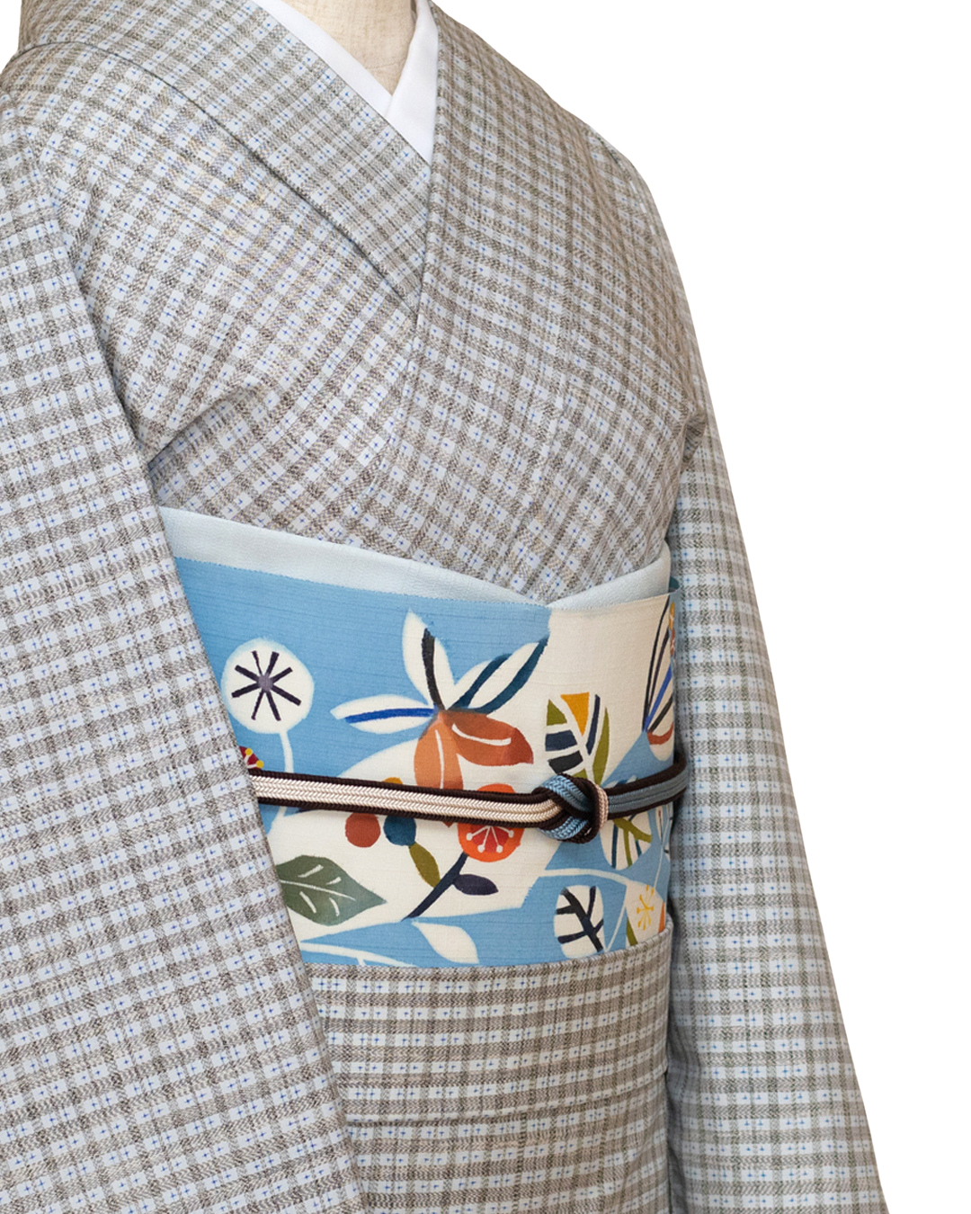 千成堂着物店 一点もの帯揚げ 「月白 × 紬糸入り」 帯揚げ ＜即日発送可＞ の画像