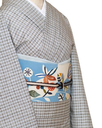 千成堂着物店 一点もの帯揚げ 「月白 × 紬糸入り」 帯揚げ ＜即日発送可＞ の画像