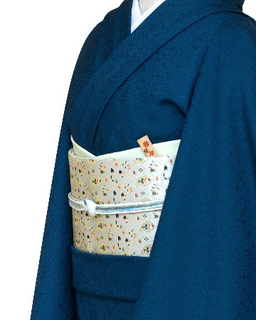 千成堂着物店 一点もの帯揚げ 「柳鼠 × 紬糸入り」 帯揚げ ＜即日発送可＞ の画像