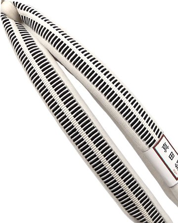 衿秀 鼻緒 真田紐 白地と黒に白ラインの画像