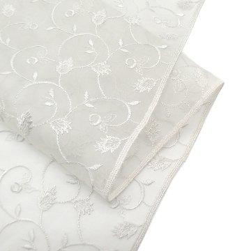 <お仕立て代込>伊と幸×千成堂着物店 「オーガンジー刺繍コート」 羽尺 灰白色の画像