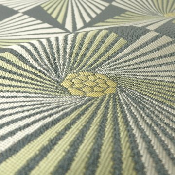 ＜お仕立て代込＞北村武資（織匠北むら） 「花傘文」  煌彩錦 袋帯 鶸茶色（緑みのグレー系）の画像
