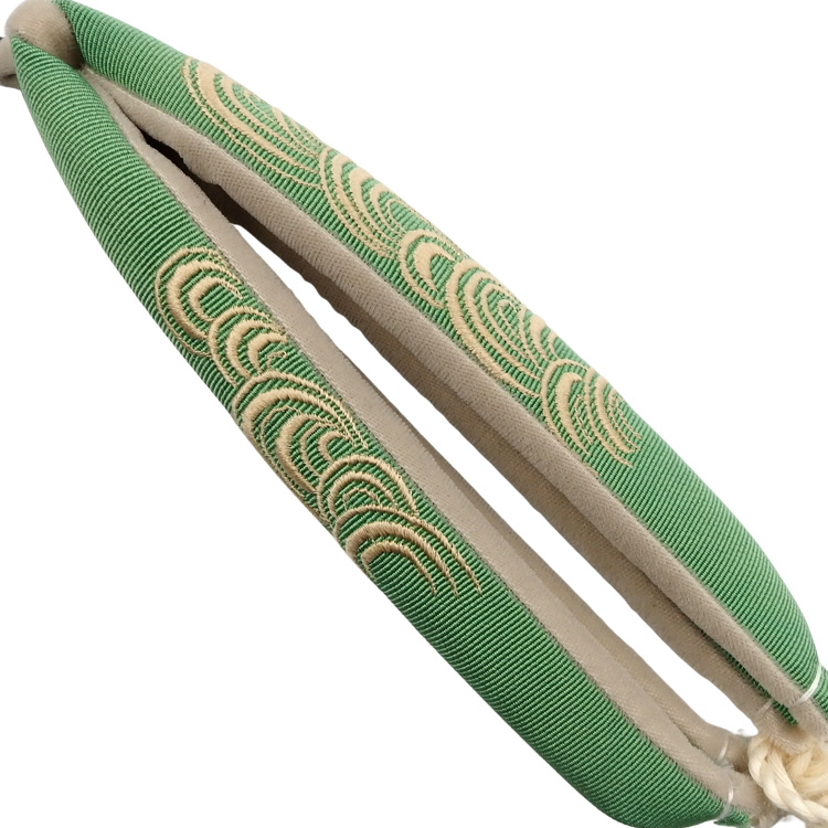 衿秀 鼻緒 水輪刺繍 青磁色の画像