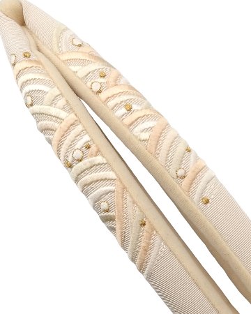 衿秀 鼻緒 波文様 生成色に洗柿の画像