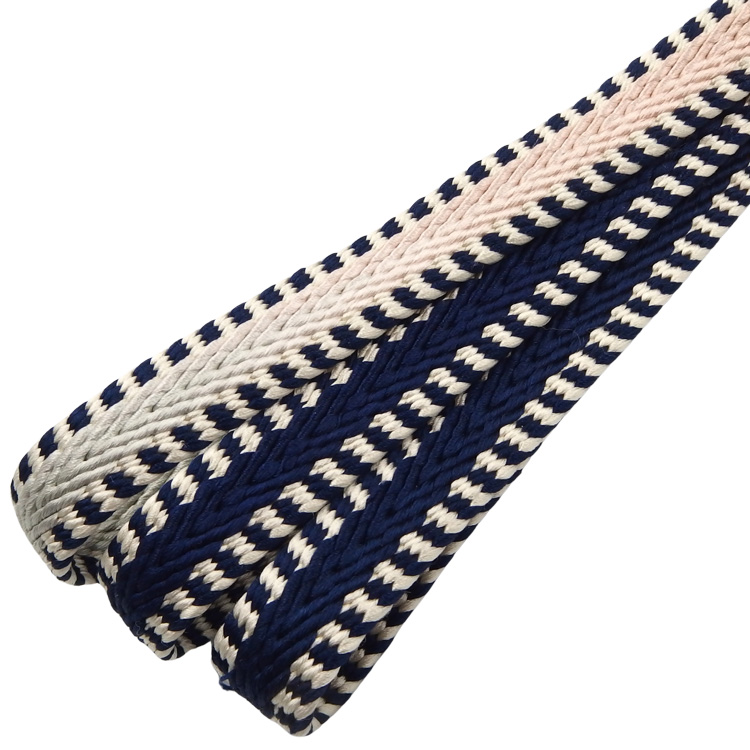 渡敬×青木健太郎商店 帯締め 綾竹耳縞経巻撚房 紺と桜色〜薄雲鼠＜即日発送可＞の画像