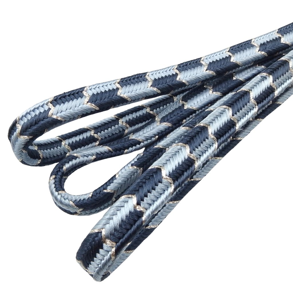 千成堂セレクト ゆるぎ帯締め 矢羽根市松 鉄御納戸と浅縹 切房 ＜即日発送可＞ の画像