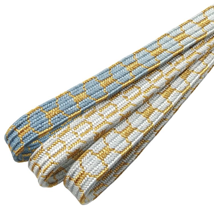 千成堂セレクト  帯締め 貝ノ口亀甲 薄縹から白藍 切房 ＜即日発送可＞ の画像