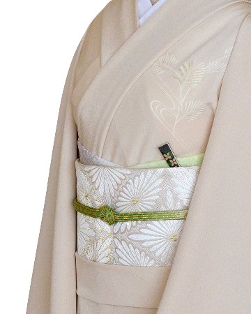 千成堂セレクト 帯締め 貝ノ口亀甲 柳染から白緑 切房 ＜即日発送可＞ の画像