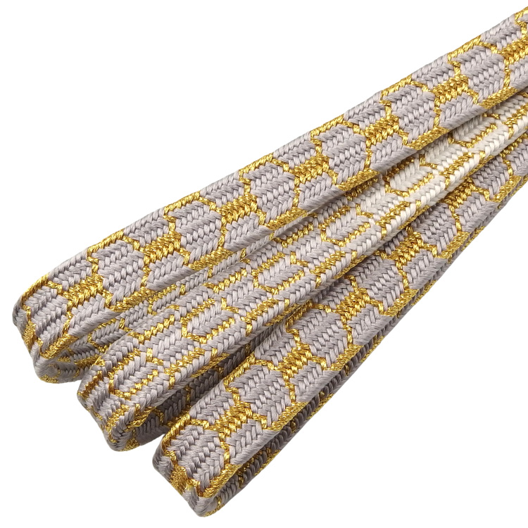 千成堂セレクト  帯締め 貝ノ口亀甲 牡丹鼠から白よごし 切房 ＜即日発送可＞ の画像