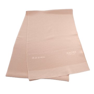 和小物さくら 無地帯揚げ 丹後ちりめん 薄柿 (114)  ＜即日発送可＞の画像