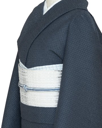 中村航太（中村正）「矢羽根」 手組綾竹二十玉 撚り房 夏帯締め・単衣にも 花浅葱と白よごし＜即日発送可＞の画像