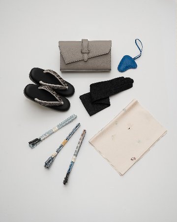 中村航太（中村正）「矢羽根」 手組綾竹二十玉 撚り房 夏帯締め・単衣にも 花浅葱と白よごし＜即日発送可＞の画像