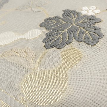 ＜お仕立て代込＞鈴木織物 「ひょうたん」 水衣錦 袋帯 灰白色の画像