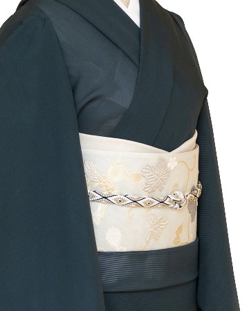 ＜お仕立て代込＞鈴木織物 「ひょうたん」 水衣錦 袋帯 灰白色の画像