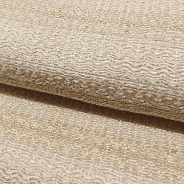＜お仕立て代込＞小林純子 「裂織布（さきおりふ）」 八寸名古屋帯 練色の画像