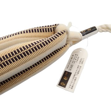 衿秀 鼻緒 真田紐 ベージュ地に茶の画像
