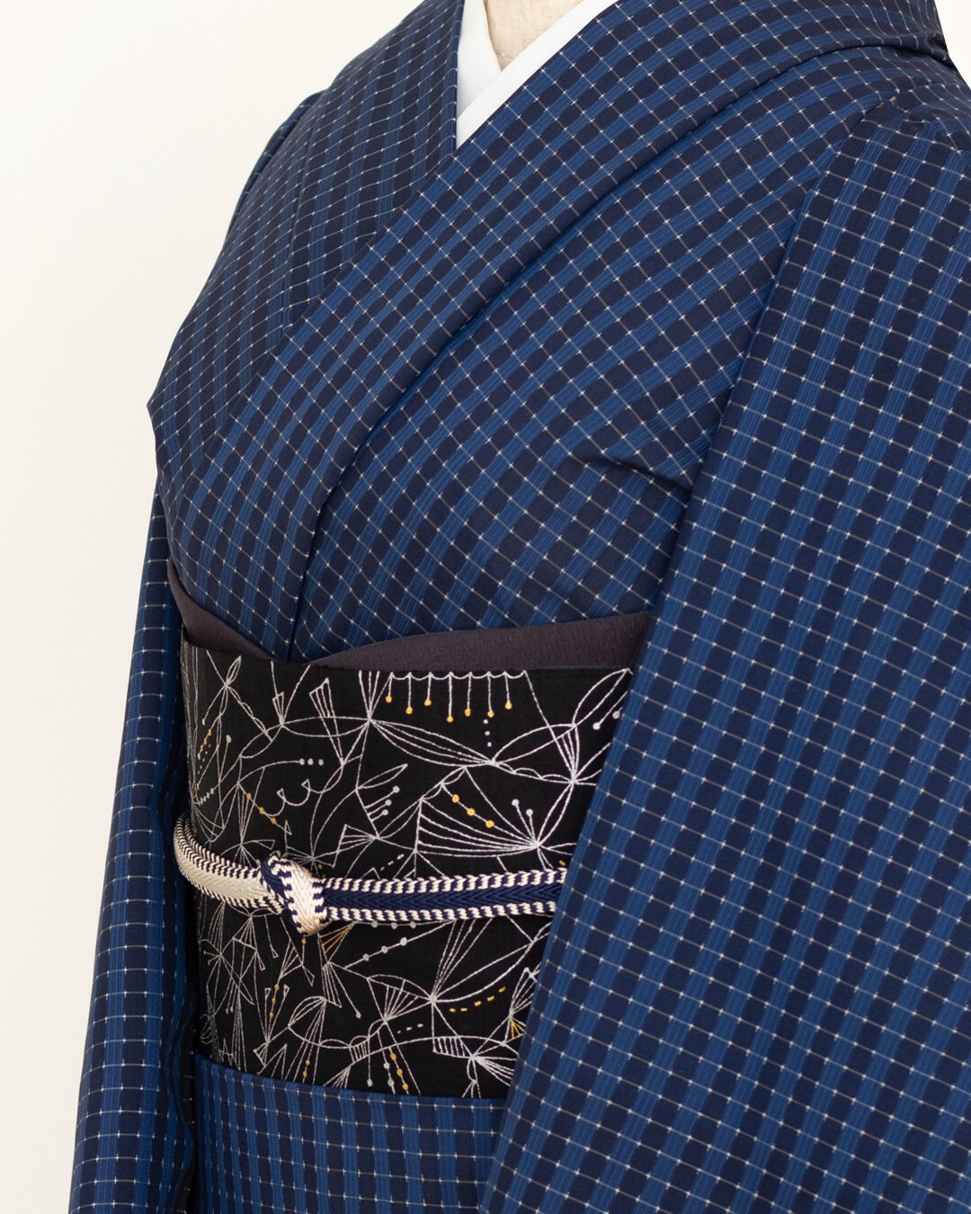 千成堂着物店 一点もの帯揚げ 「黒紅梅 × 紬糸入り」 帯揚げ ＜即日発送可＞ の画像