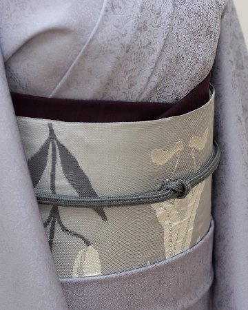 千成堂着物店 一点もの帯揚げ 「黒紅梅 × 紬糸入り」 帯揚げ ＜即日発送可＞ の画像