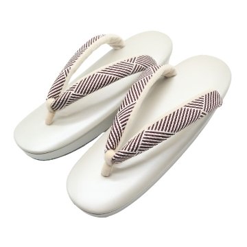 衿秀 草履 「艶けし×組紐」 千成堂別注 Mサイズ グレージュ（灰みの薄ベージュ）に紫鳶色＜即日発送可＞の画像