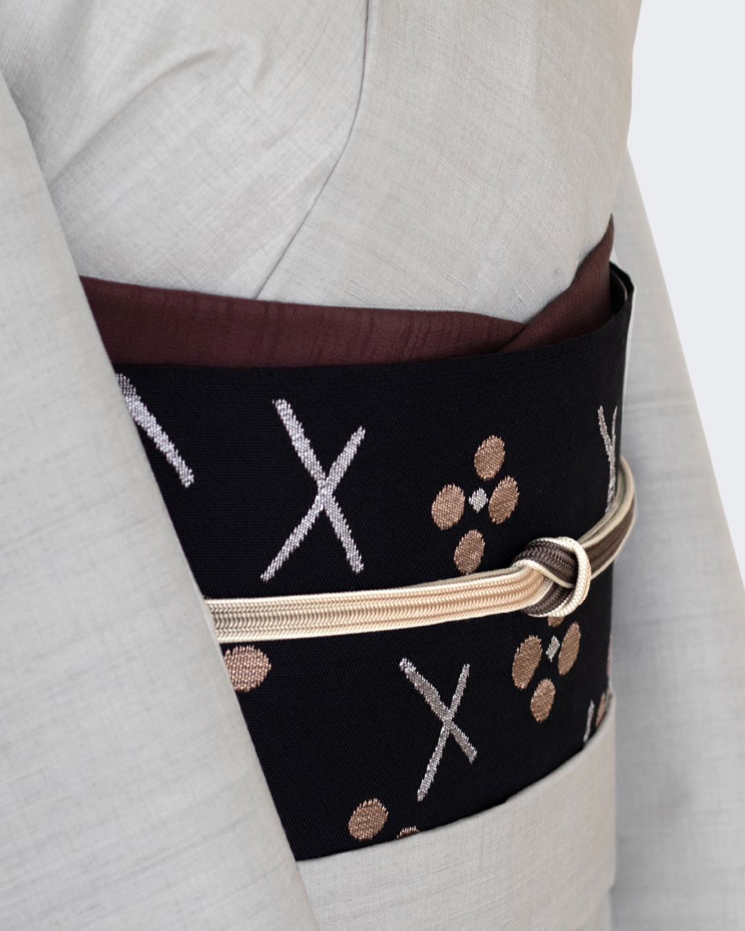 千成堂着物店 一点もの帯揚げ 「紫鳶 × 紬糸入り」 帯揚げ ＜即日発送可＞ の画像