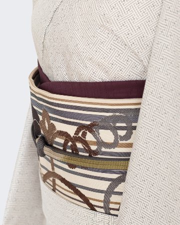 千成堂着物店 一点もの帯揚げ 「紫鳶 × 紬糸入り」 帯揚げ ＜即日発送可＞ の画像