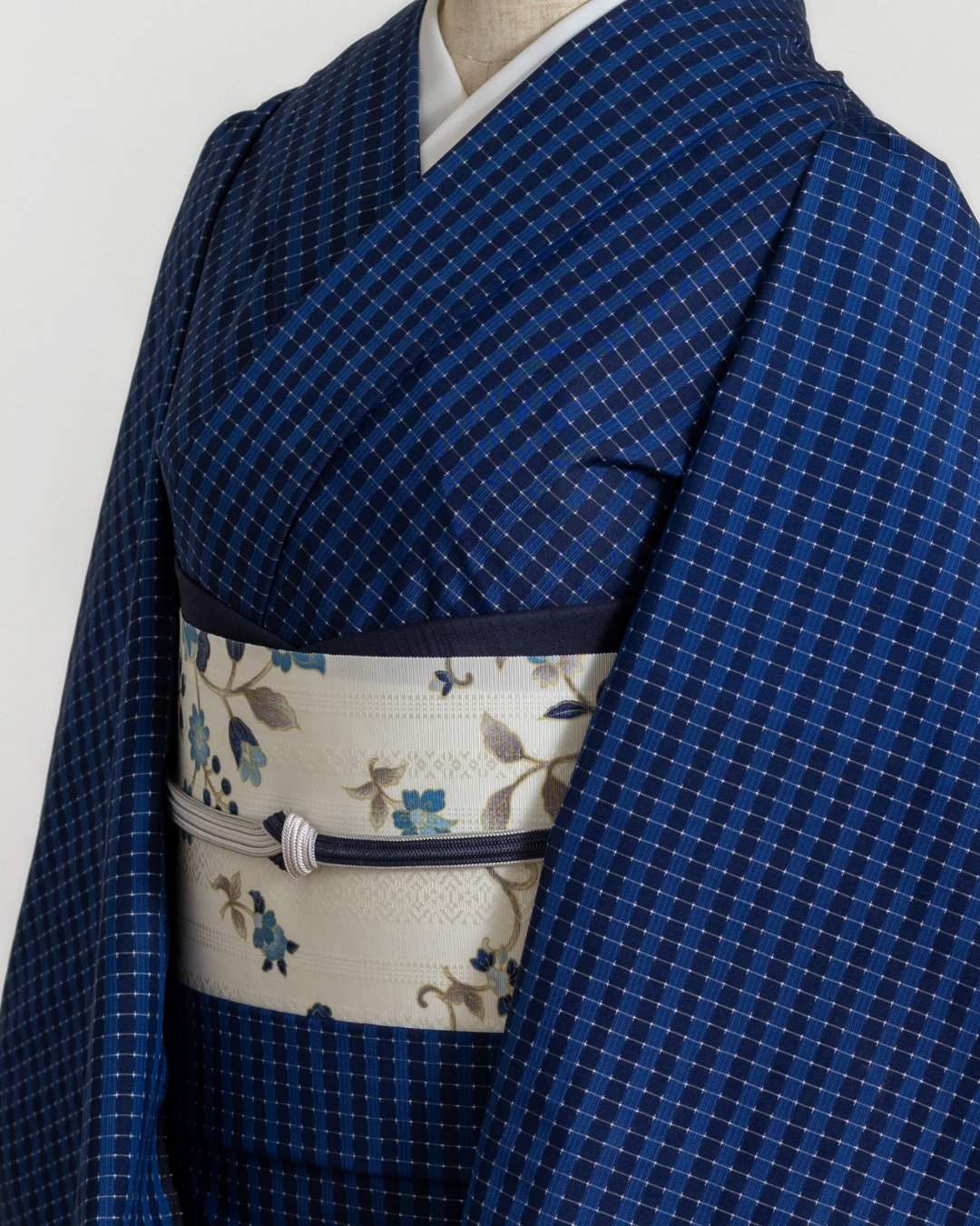 千成堂着物店 一点もの帯揚げ 「鉄紺 × 紬糸入り」 帯揚げ ＜即日発送可＞ の画像