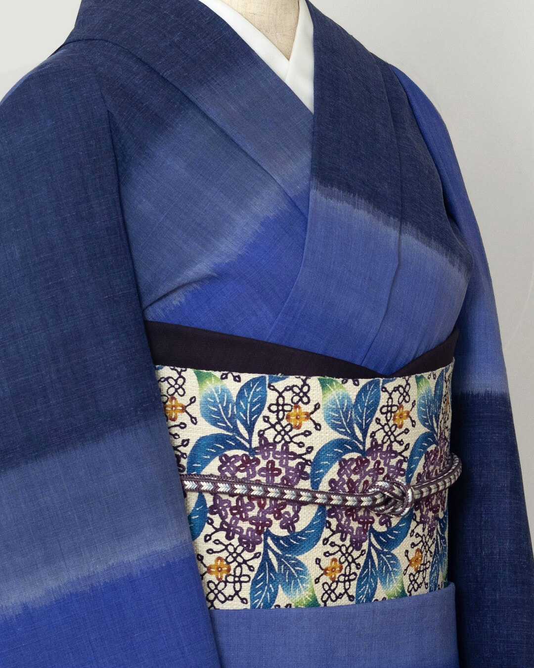 千成堂着物店 一点もの帯揚げ 「鉄紺 × 紬糸入り」 帯揚げ ＜即日発送可＞ の画像