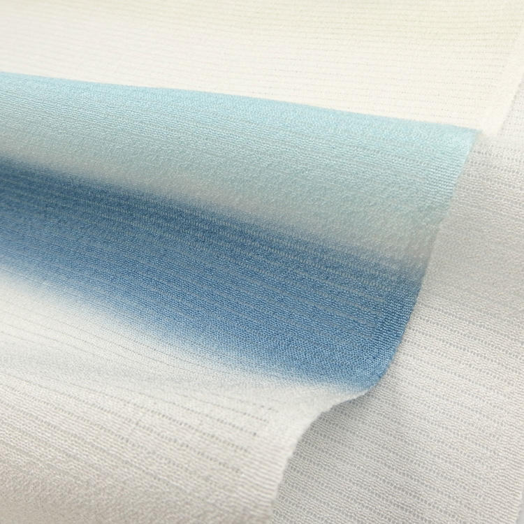 和小物さくら 五本絽三色ぼかし 夏帯揚げ 白よごしに薄縹と水色と黄緑色 ＜即日発送可＞の画像