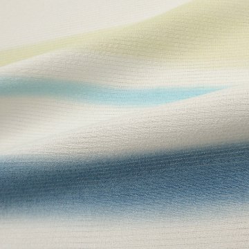 和小物さくら 五本絽三色ぼかし 夏帯揚げ 白よごしに薄縹と水色と黄緑色 ＜即日発送可＞の画像
