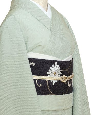 ＜お仕立て代込＞駒絽白着尺（五泉）×千成堂着物店 「三本絽の色無地」 柳鼠の画像