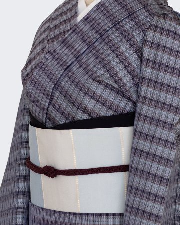 勝山さと子 「真田段」 九寸名古屋帯 夏帯 藍白色＜お仕立て代込＞の画像