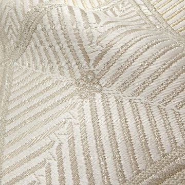＜お仕立て代込＞河合美術織物 「若松菱」 袋帯 白（ベージュ系） の画像