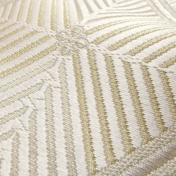 ＜お仕立て代込＞河合美術織物 「若松菱」 袋帯 白（ベージュ系） の画像