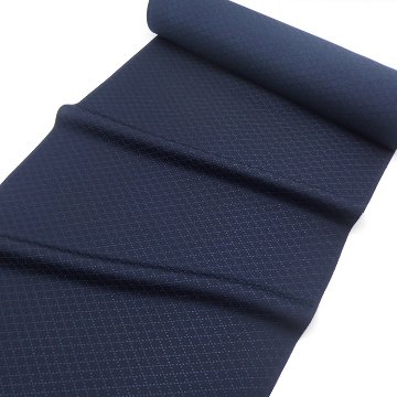 ＜お仕立て代込＞京都丹後の機屋×千成堂着物店 「野蚕白着尺 菱」 濃藍色（奥に紫みの紺系・色無地） の画像