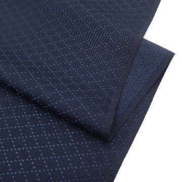 ＜お仕立て代込＞京都丹後の機屋×千成堂着物店 「野蚕白着尺 菱」 濃藍色（奥に紫みの紺系・色無地） の画像
