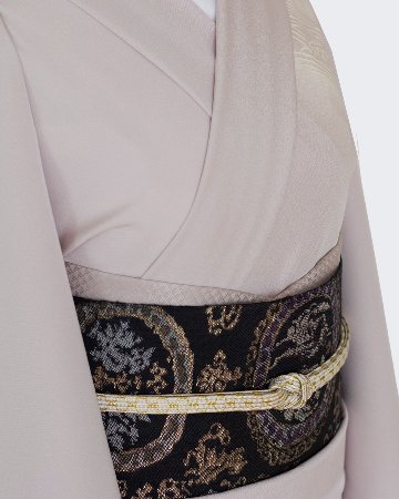 勝山さと子 「鏡裏鳳凰文」 千成堂別注 九寸名古屋帯 黒紫色＜お仕立て代込＞の画像