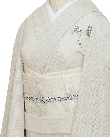 ＜お仕立て代込＞吉澤 「葵」 千成堂別注 友禅の付下げ 絽 夏きもの 象牙色の画像