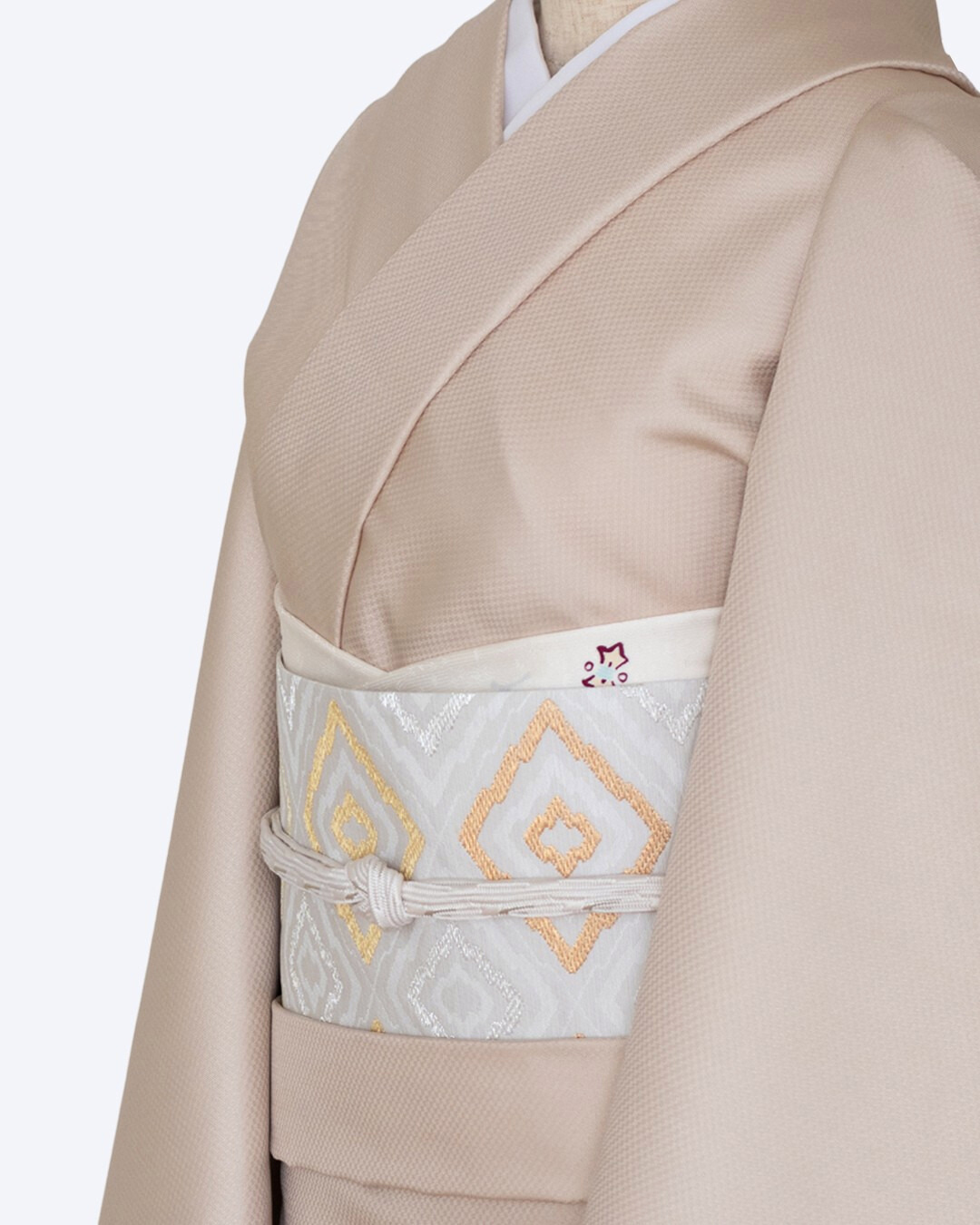 ＜お仕立て代込＞勝山さと子 「松皮菱（横段）」 千成堂別注 袋帯 灰白茶の画像