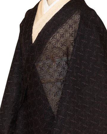 ＜お仕立て代込＞勝山さと子 「松皮菱（横段）」 千成堂別注 袋帯 灰白茶の画像