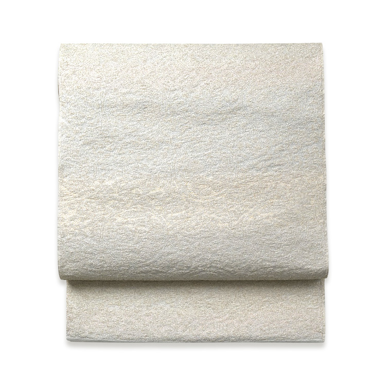 ＜お仕立て代込＞勝山さと子 「二人静」 千成堂別注 九寸名古屋帯 桜草木 / 薄桜・藍白に銀糸 の画像