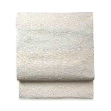 ＜お仕立て代込＞勝山さと子 「二人静」 千成堂別注 九寸名古屋帯 桜草木 / 薄桜・藍白に銀糸 の画像