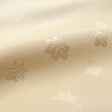 ＜お仕立て代込＞京都桂商店 長襦袢 四季花と楓 淡黄から白梅鼠、絹鼠ぼかしの画像