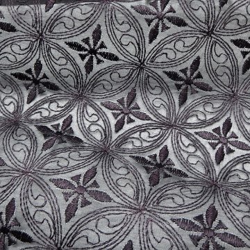 <お仕立て代込>伊と幸×千成堂着物店 「オーガンジー刺繍コート」 羽尺 黒鳶（紫みの濃茶系）の画像