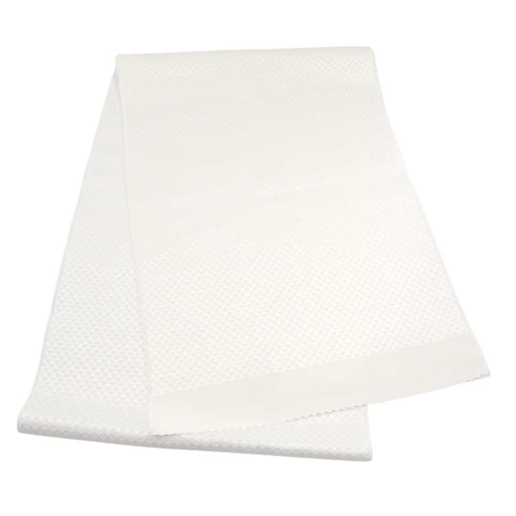 京都丹後の機屋×千成堂着物店 「鱗文」 銀節糸の帯揚げ 白×銀＜即日発送可＞ の画像